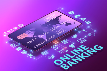 Online banking concept - 3d rendering