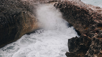 water flowing over the rocks