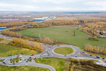 The interchange with the roundabouts