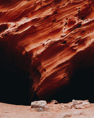 natural caves located on the coast with texture similar to that of natural canyones