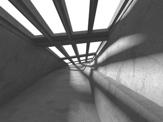 Obraz premium Dark concrete empty room. Modern architecture design