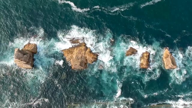 Aerial view of Urros de Liencres, Spain, Europe