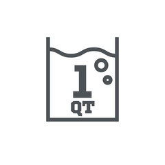 1 quart sign (qt mark) estimated volumes gallons (gal) Vector sy