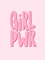 Girl power. Sticker for social media content. Vector hand drawn illustration design. 