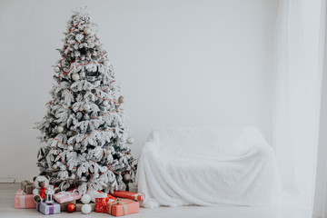 Christmas tree Garland lights new year holiday gifts white home decor