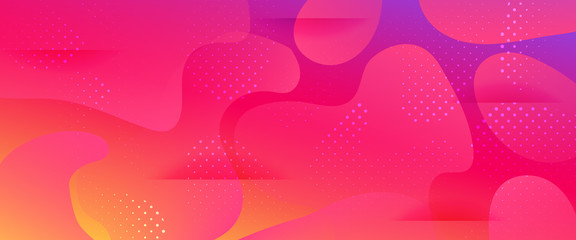 Colorful 3d Fluid Shapes. Gradient Background. 