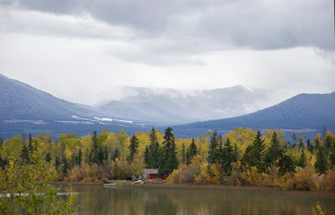 Autumn Cottage on Lake