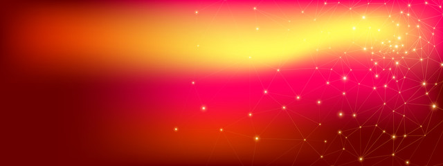Obraz premium High Big Data Banner. Science Visualization. Red 