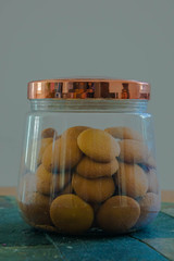 vanilla cookies in a jar