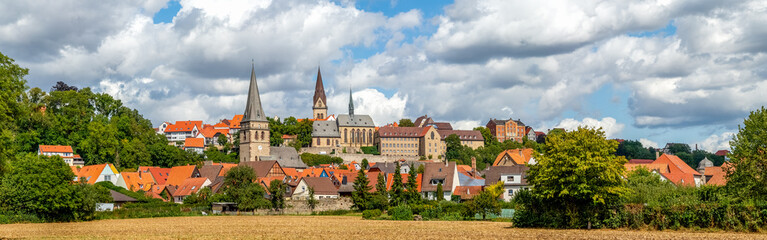 Blick auf die Stadt Warburg, Hessen, Deutschland 
