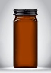 Glass Jar Mockup on Background. 