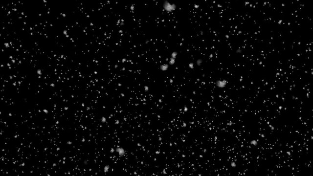 Isolated realistic snow falling on black background