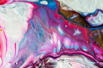 Modern multicolor abstract pattern with acrylic paints.