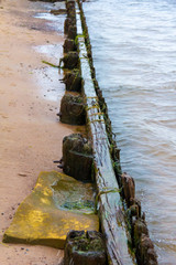 Remains of a wooden military fortification on a river island