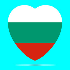 Bulgaria Flag In Heart Shape Vector illustration eps 10