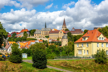 Blick auf die Stadt Warburg, Hessen, Deutschland 