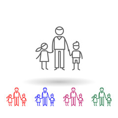 Fatherhood, children multi color icon. Simple thin line, outline vector of family life icons for ui and ux, website or mobile application