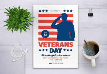 Veterans Day Celebration Flyer Layout - Powered by Adobe