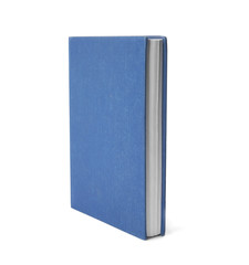 Fototapeta premium Book with blank blue cover on white background