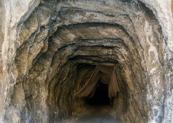 Turkey-Cankiri rock salt cave entry.