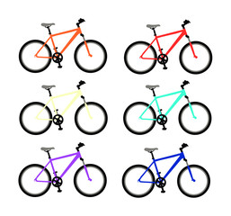 Obraz premium bike different color set vector illustration isolated