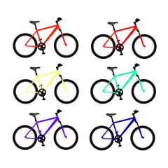 bike different color set vector illustration isolated