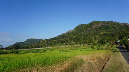 Fototapeta na wymiar View of the rocky hills against the sky