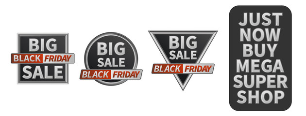 black friday set of sale labels