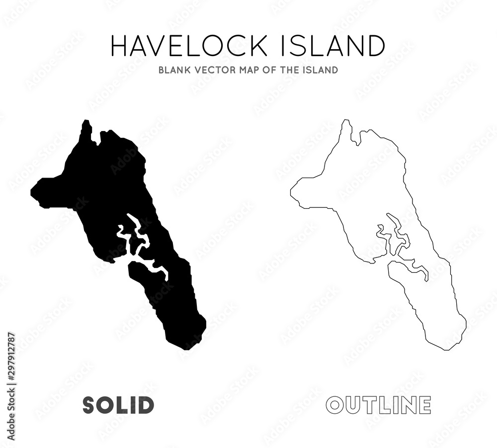 Wall mural havelock island map. blank vector map of the island. borders of havelock island for your infographic