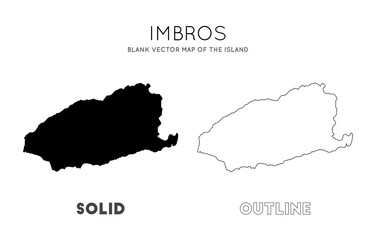 Imbros map. Blank vector map of the Island. Borders of Imbros for your infographic. Vector illustration.