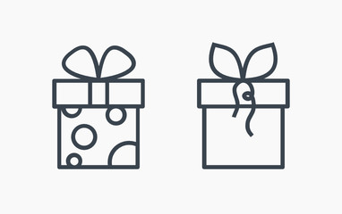 Gift isolated minimal icon. Box graph line vector icon for websites and mobile minimalistic flat design.