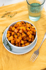 Sweet Potato Cooked and Served with Fresh Herbs