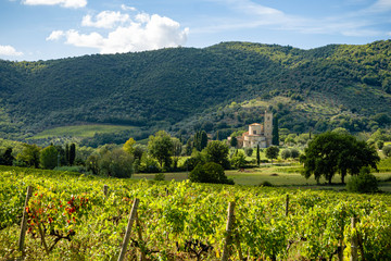 Sant'Antimo Abbey, Castelnuovo dell Abate, Montalcino, Tuscany, Italy