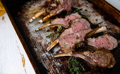 Lamb Ribs Baked on Sheet Pan