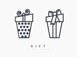 Gift isolated minimal icon. Box graph line vector icon for websites and mobile minimalistic flat design.