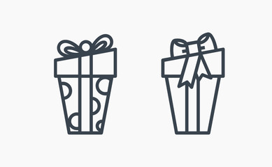 Gift isolated minimal icon. Box graph line vector icon for websites and mobile minimalistic flat design.