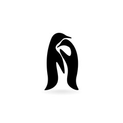 Penguins love. Simple and abstract sign. Vector illustration.