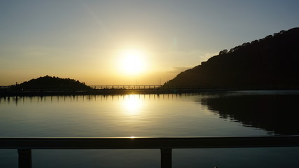 Beautiful scenery in the Jogjakarta reservoir