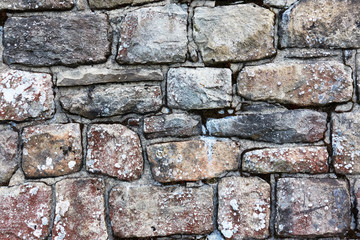 Old wall of rocks
