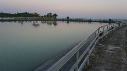 Fototapeta na wymiar Beautiful scenery in the Jogjakarta reservoir