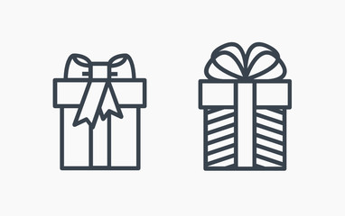 Gift isolated minimal icon. Box graph line vector icon for websites and mobile minimalistic flat design.