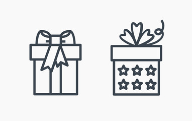 Gift isolated minimal icon. Box graph line vector icon for websites and mobile minimalistic flat design.