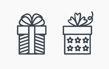 Gift isolated minimal icon. Box graph line vector icon for websites and mobile minimalistic flat design.