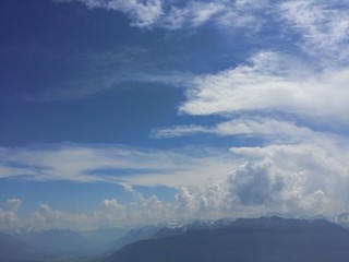 Obraz premium heavenly skyscape over the swiss alps