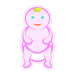 Cute Baby Icon Isolated on White Background. Happy Child Kid.