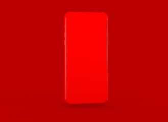 New smartphone with blank screen isolated Flat 3d