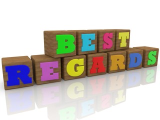 Best regars concept on wood cubes