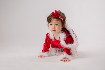 baby Santa on white background