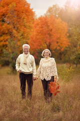 Portrait of happy senior woman and man