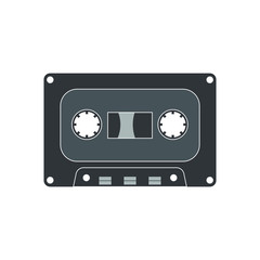 Audio cassette tape, old music retro player isolated on white background. Vector illustration